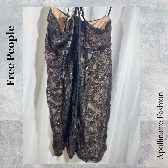 Free People Black Lace Mini Dress - Picture 5 of 7